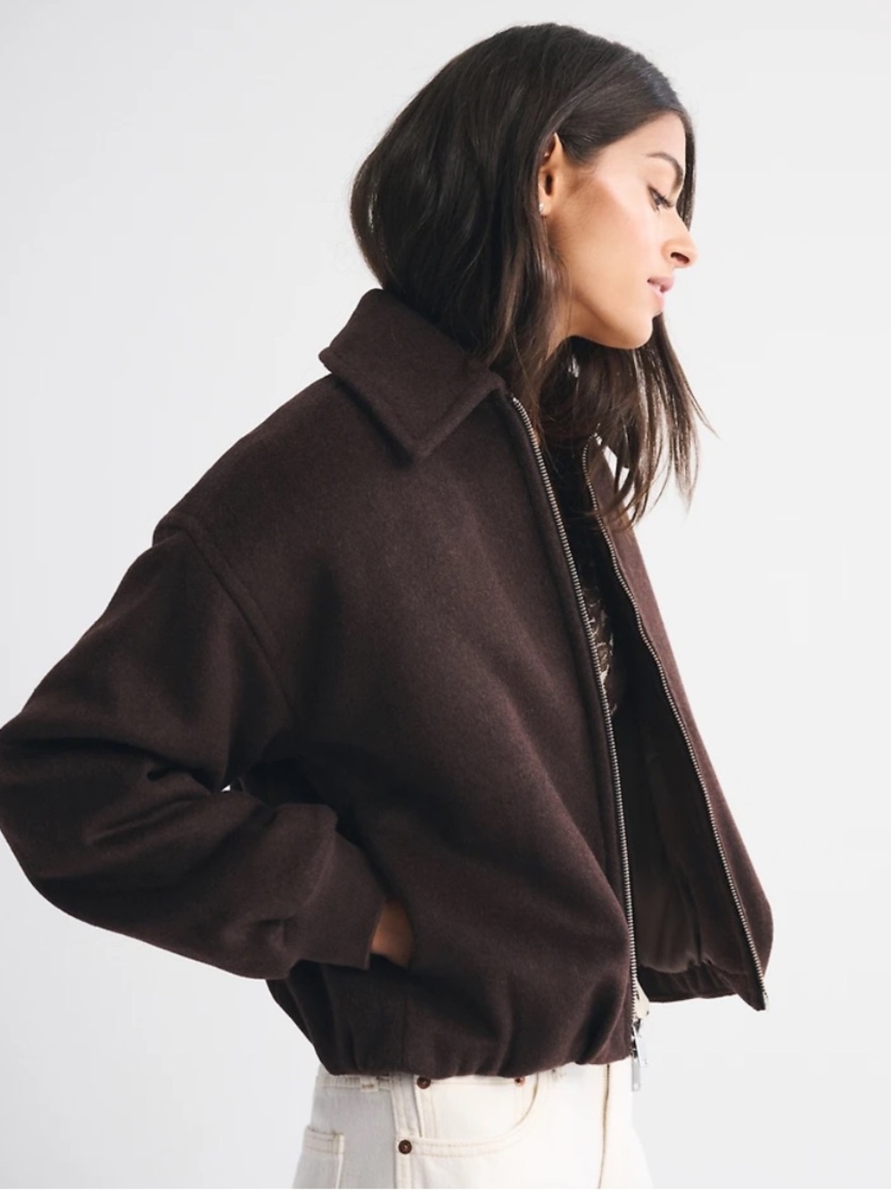 Abercrombie & Fitch Wool-Blend Bubble Hem Coat - Picture 5 of 10